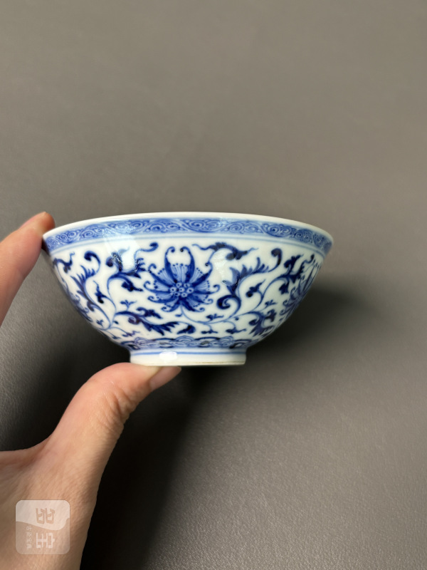 清乾隆 青花缠枝西番莲纹茶圆 - 图4